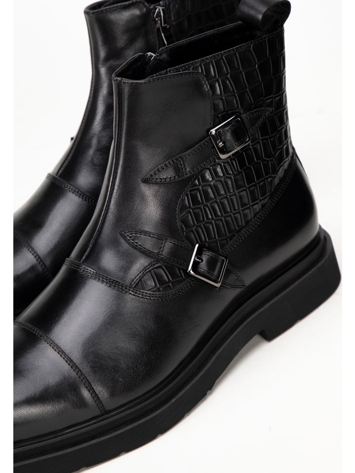 Wittchen Men's brown leather Chelsea boots with croc details I WITTCHEN in Black günstig kaufen
