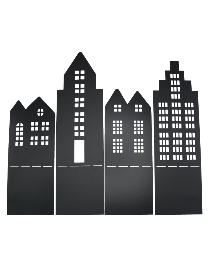 UNUS Deko Häuser zum Aufstellen Metall 4er Set in Schwarz günstig kaufen Anzahl: 4 Stück