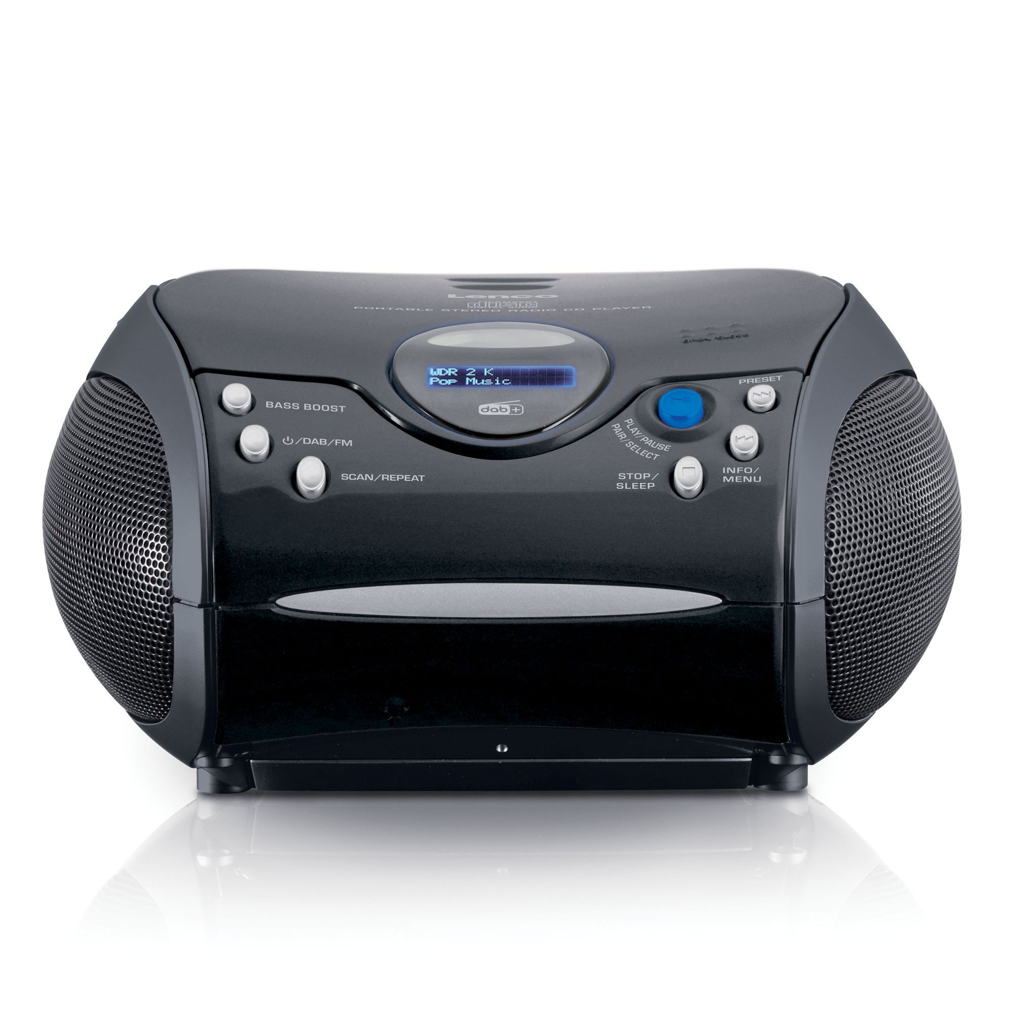 Lenco SCD-24DAB BK Tragbares DAB+-Radio