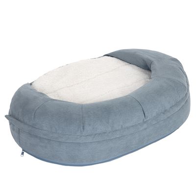 Hundebett Memory oval, grau-blau