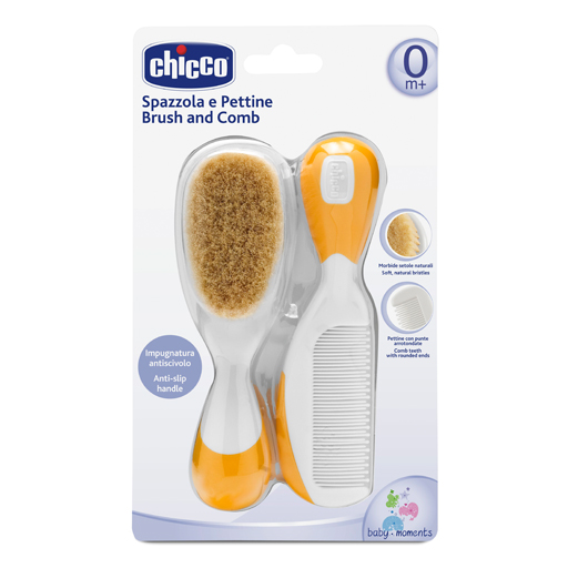 KAMM & Bürste mit Naturborsten orange chicco  1 St