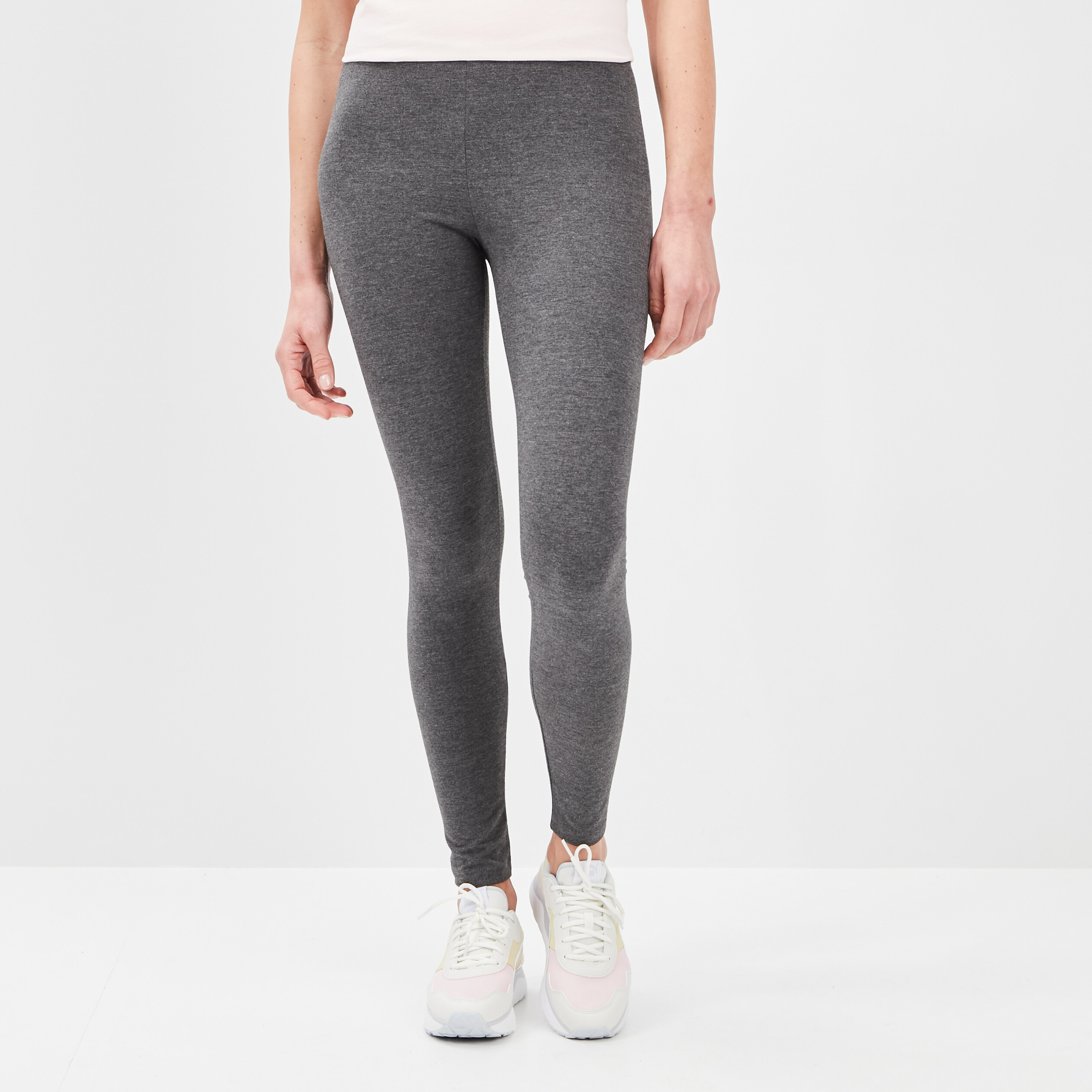 Legging taille élastiquée gris foncé femme | La Halle