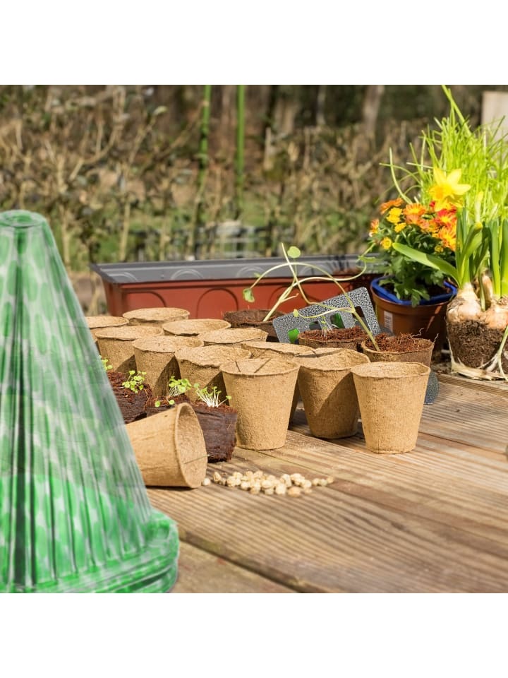 relaxdays 10 x Pflanzenhut in Grün/ Transparent - (B)19 x (H)22 x (T)19 cm günstig kaufen onesize