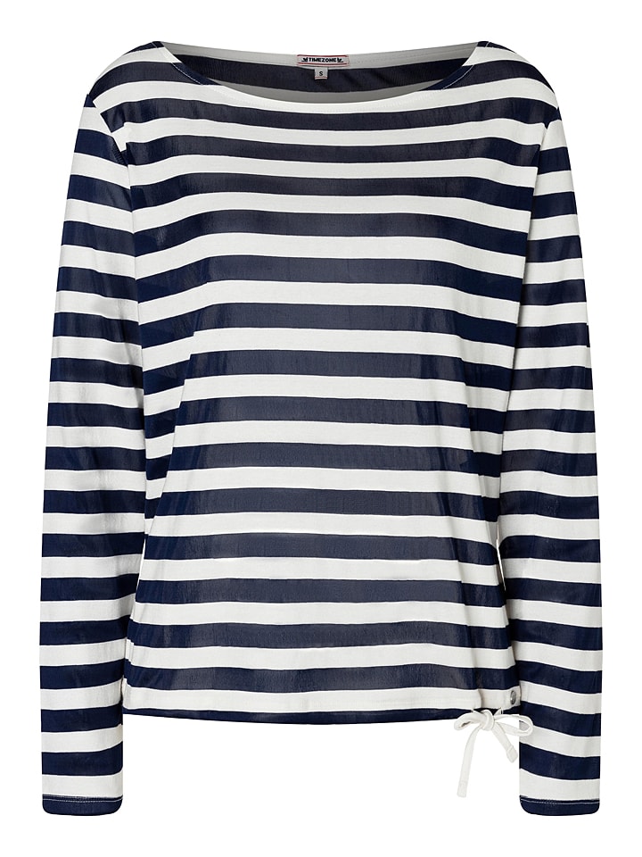 Timezone Pullover in Dunkelblau/ Weiß günstig kaufen