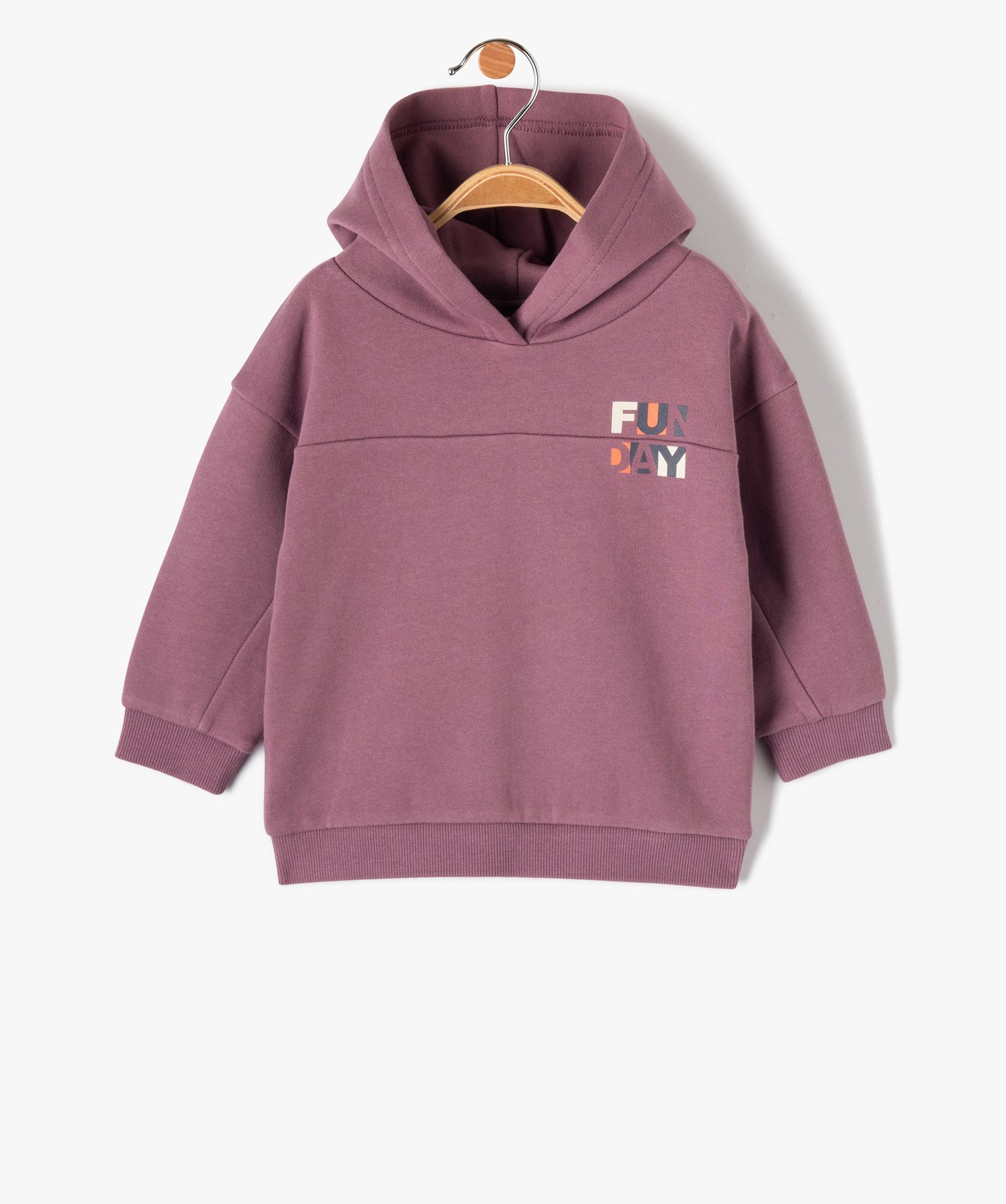 Sweat bébé Garçon à capuche en molleton douillet violet | GEMO