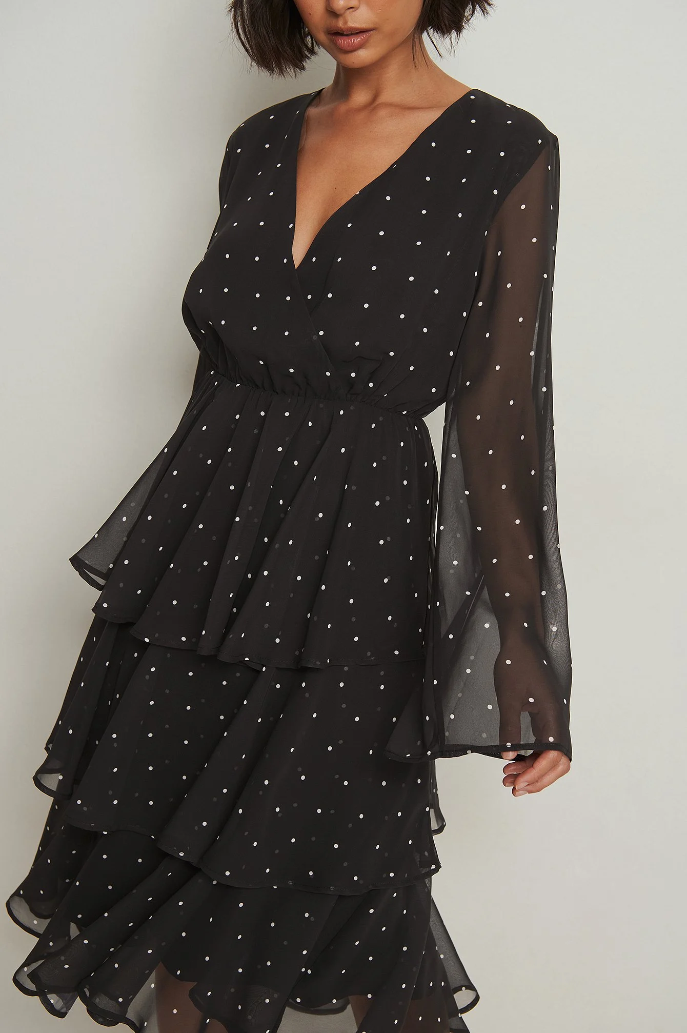 Layer-Midikleid mit Rüschen