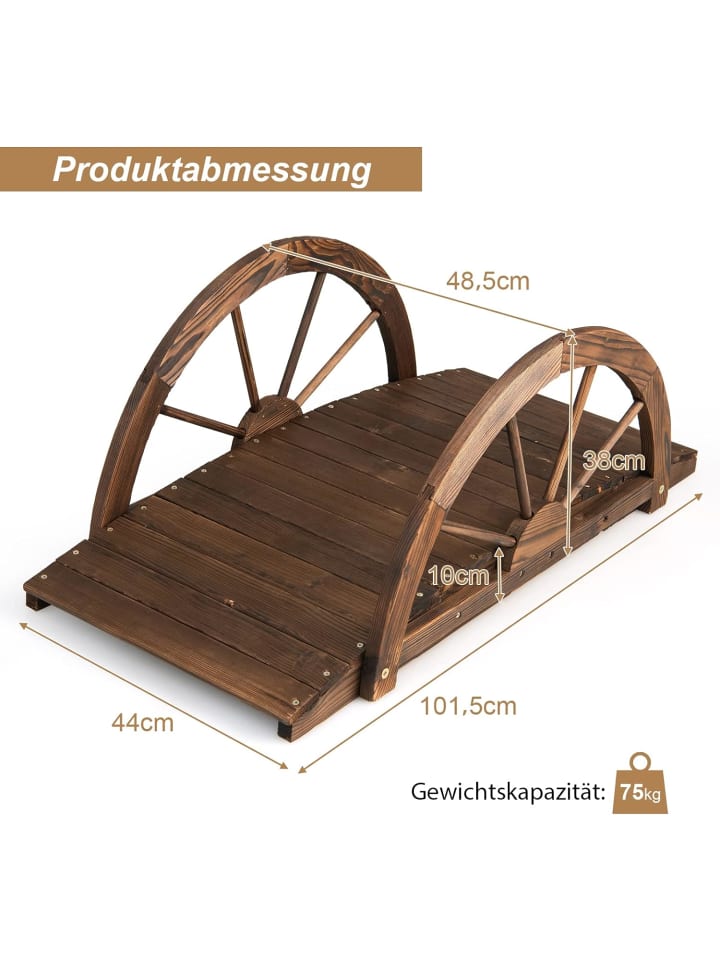 COSTWAY Gartenbrücken in Braun günstig kaufen onesize