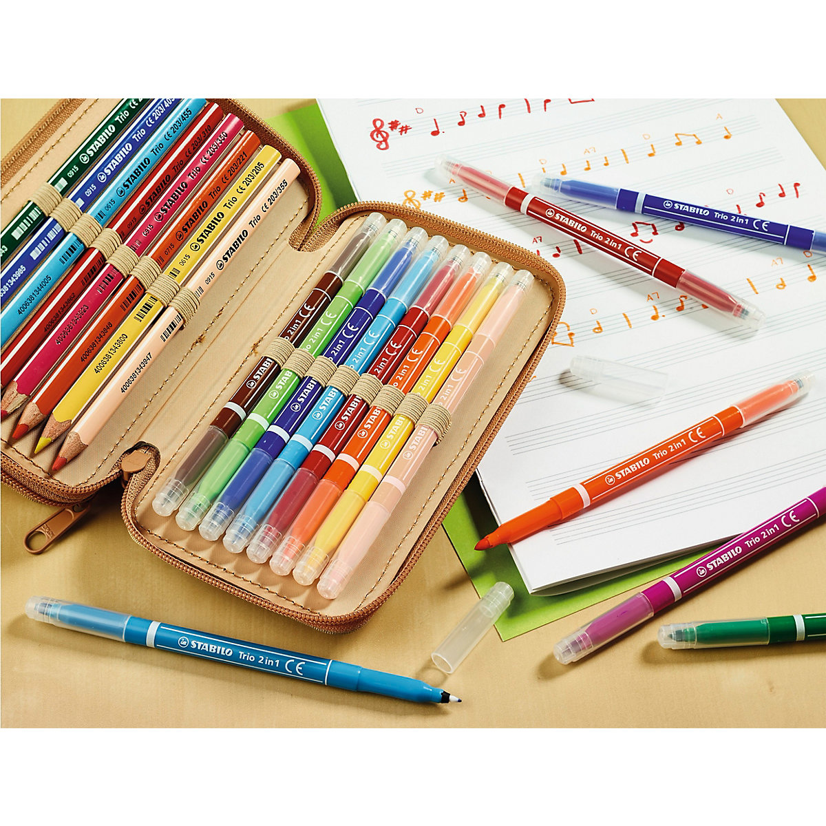 Filzstift und Fineliner in einem, Trio 2 in 1