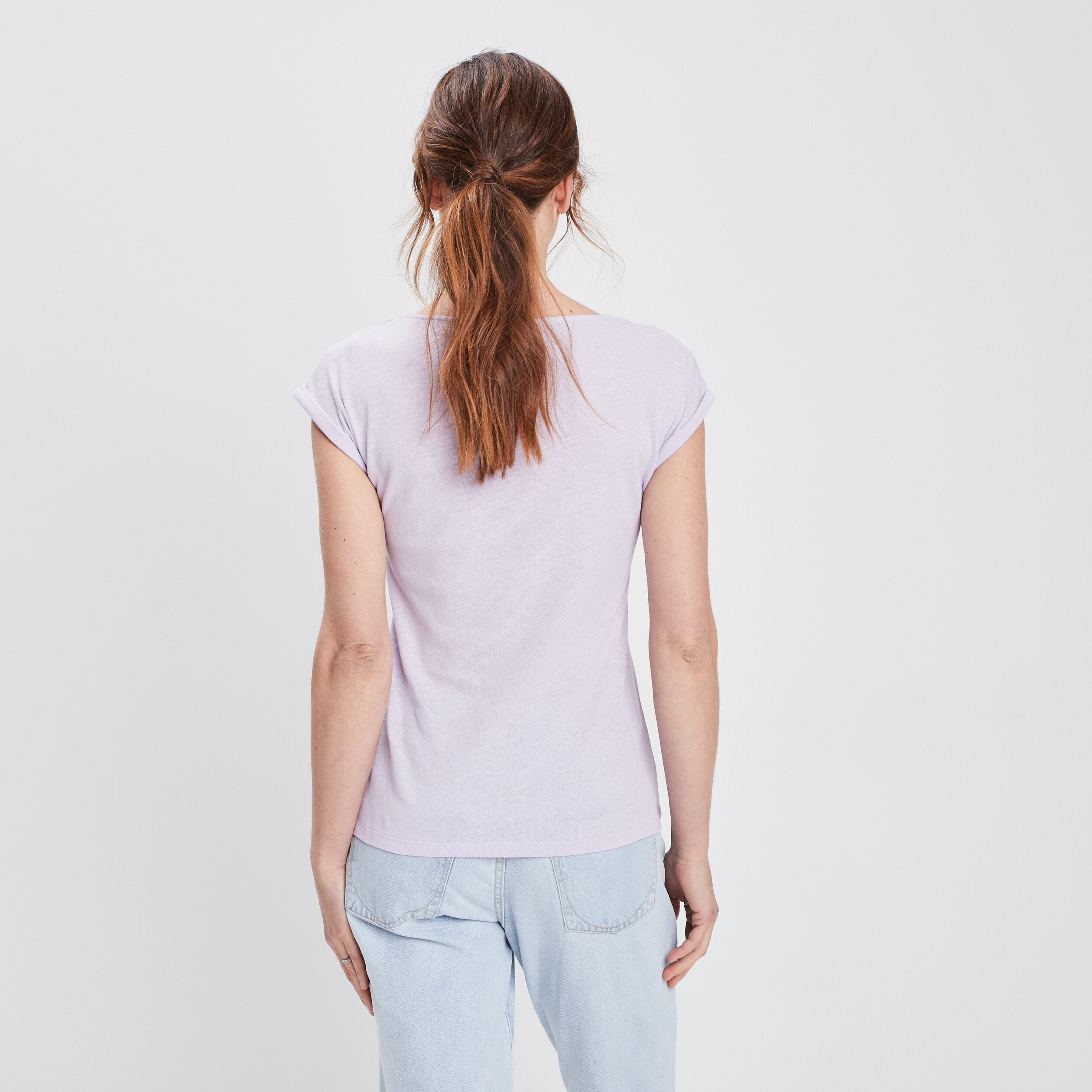 T-shirt en lin manches courtes parme femme | La Halle