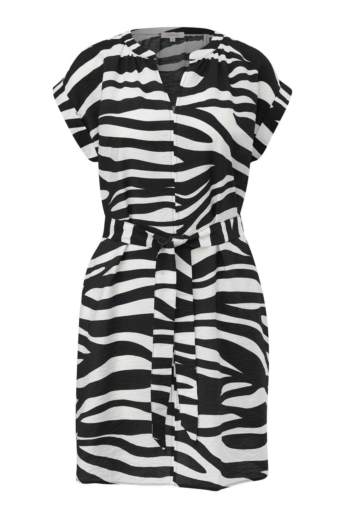 s.Oliver  Kleid, Midi, Bindegürtel, V-Ausschnitt, Casual