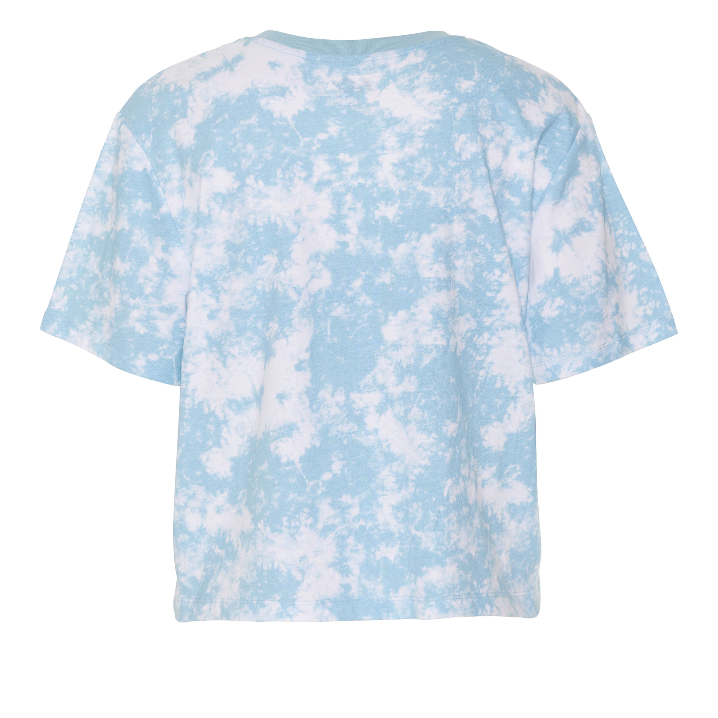 AO Tie Dye Cropped T-Shirt Damen - Hellblau, Weiß