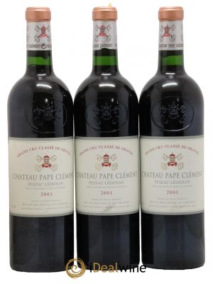 Château Pape Clément Cru Classé de Graves  2001 - Lot de 3 Bouteilles