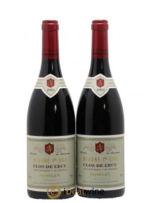 Beaune 1er Cru Clos de l'Ecu Faiveley  2003 - Lot de 2 Bouteilles