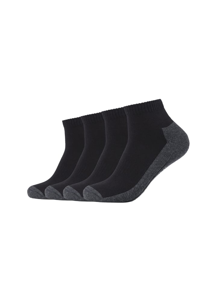 camano Sportsocken kurz Atmungsaktiv Bequem Perfekte Passform Tennissocken Verstärkt Herren und Damen pro tex 4er Pack function in Schwarz günstig kaufen
