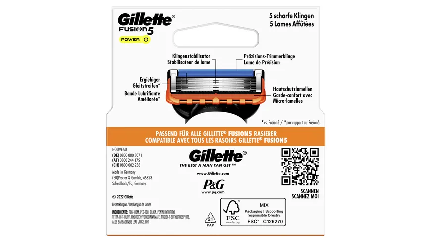 Gillette Fusion 5 Power System Rasierklingen