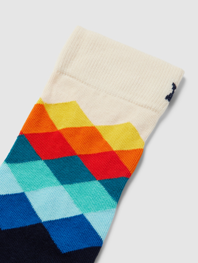 Socken mit grafischem Muster Modell 'Faded Diamond' in marineblau