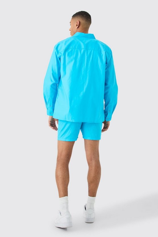 Oversize Shorts-Set mit Logo-Bund