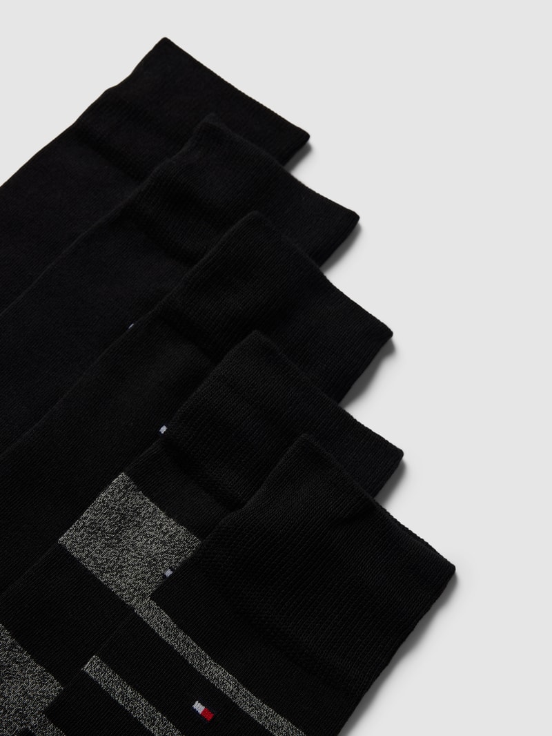 Socken mit Logo-Stitching im 5er-Pack Modell 'MOULINE' in schwarz