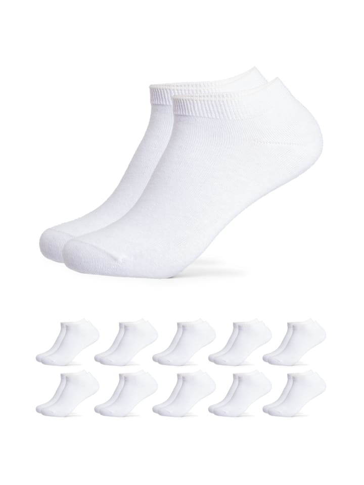 Occulto 10er Pack 100% Baumwolle Sneaker Socken Ingmar in Weiß günstig kaufen 43-46