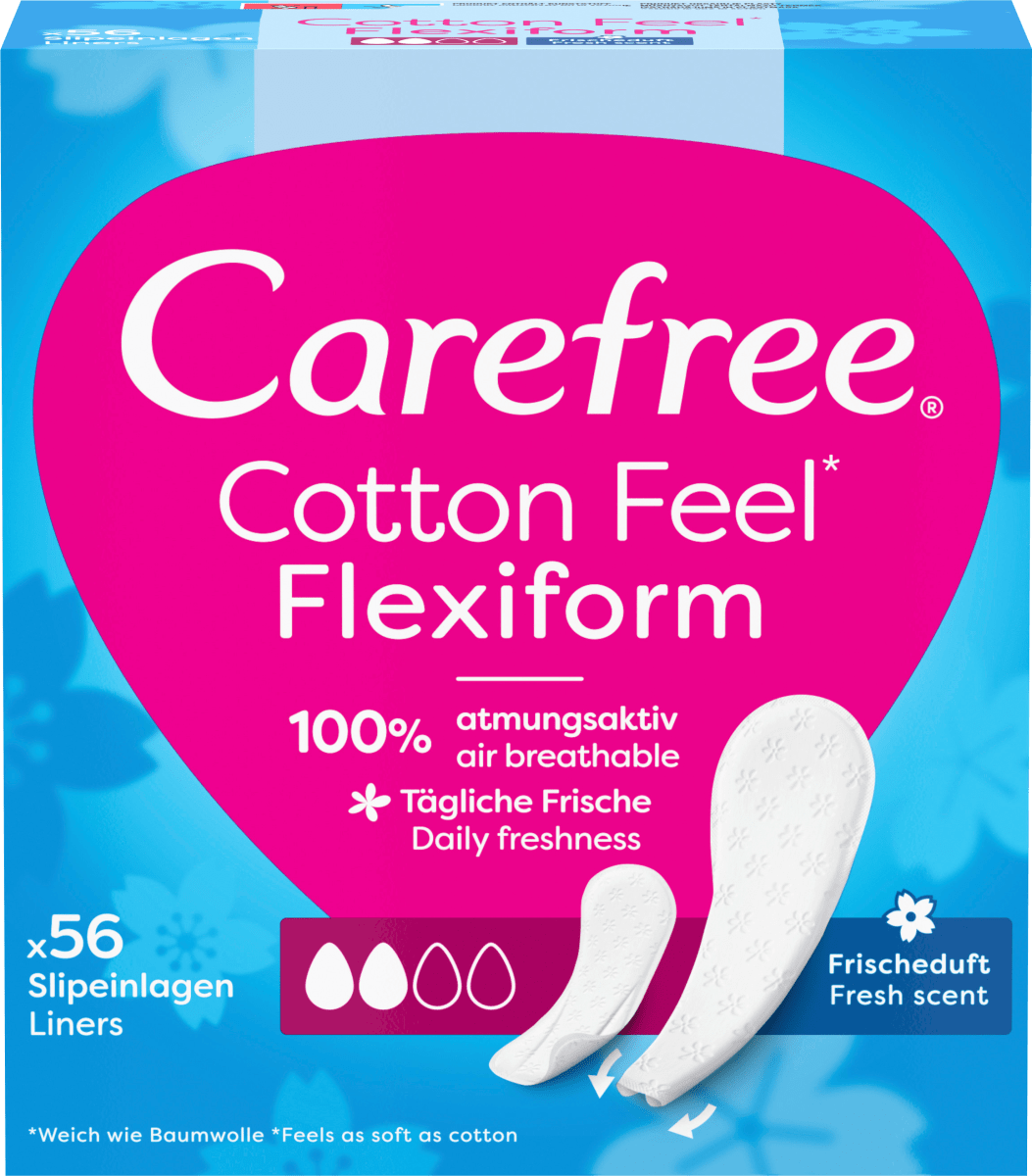 Slipeinlagen Cotton Feel Flexiform mit Frischeduft, 56 St