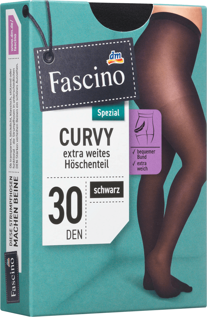 Strumpfhose Curvy schwarz Gr. 56/58, 30 DEN, 1 St