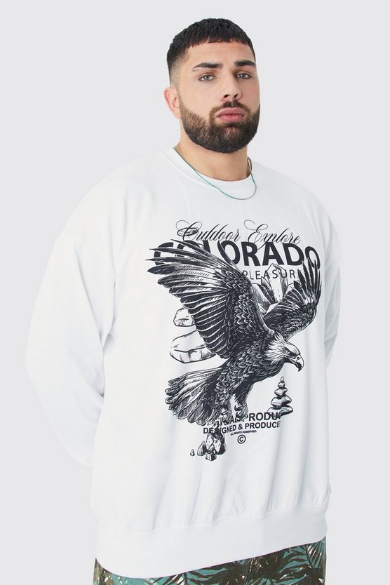 Plus Oversize Sweatshirt mit Colorado Print