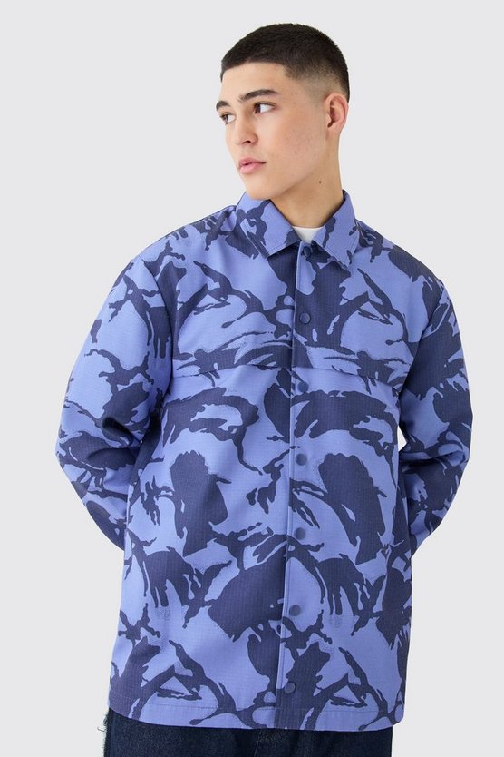 Langärmliges Camouflage Ripstop-Overshirt
