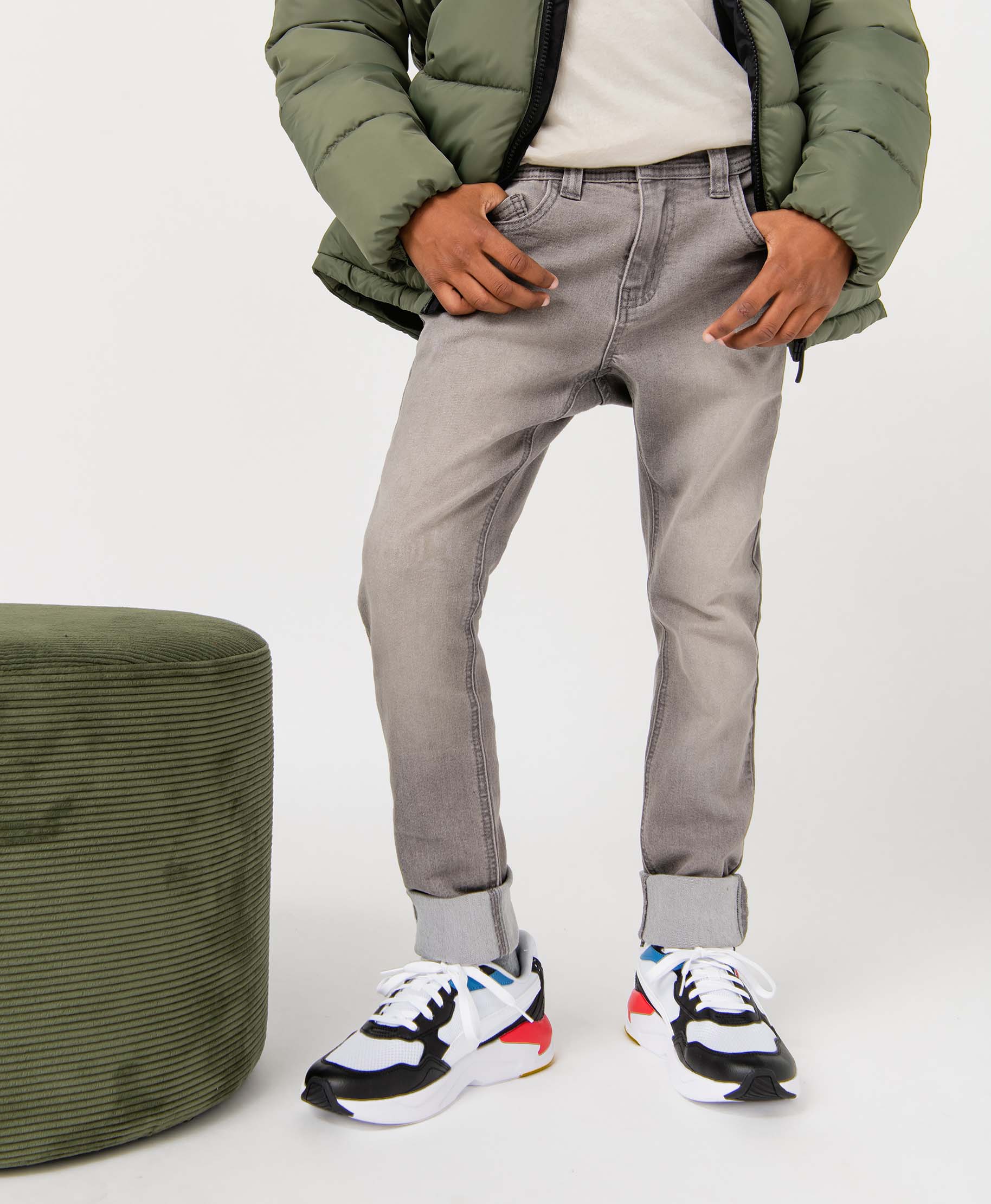 Jean coupe skinny en matière extensible Garçon gris | GEMO