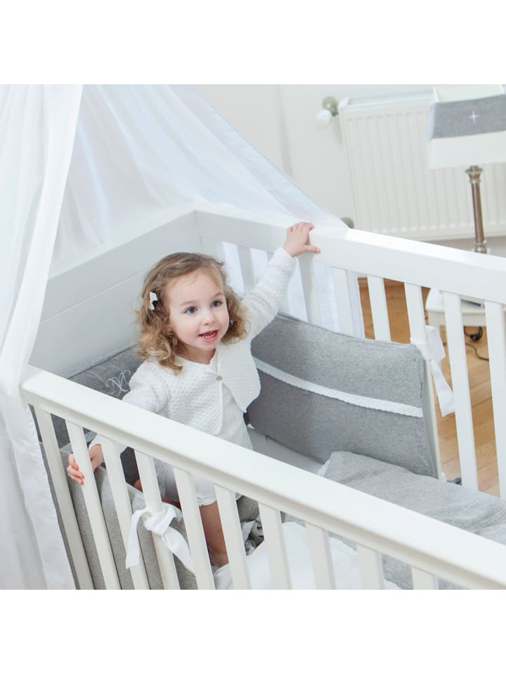 nordic coast company  Nestchen in Grau Spitze (L) 180 cm, (B) 35 cm  günstig kaufen onesize