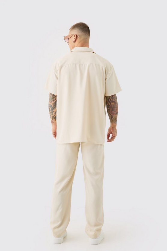 Weiches Oversize Twill-Hemd & Hose