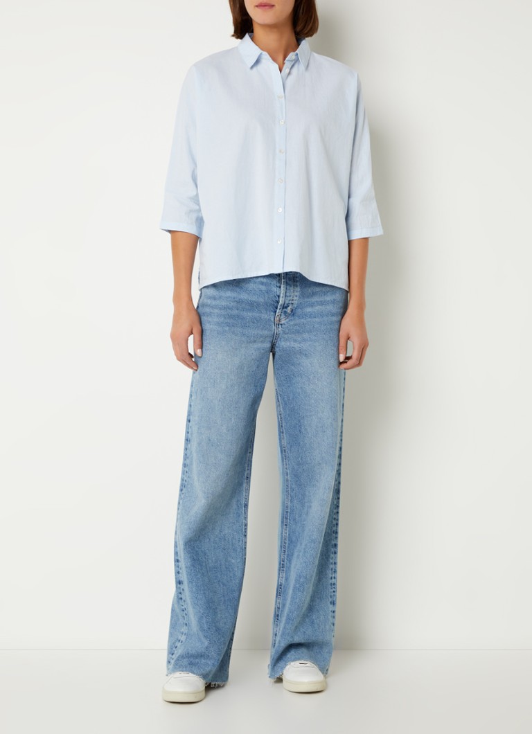Norel chambray blúz bársonyból