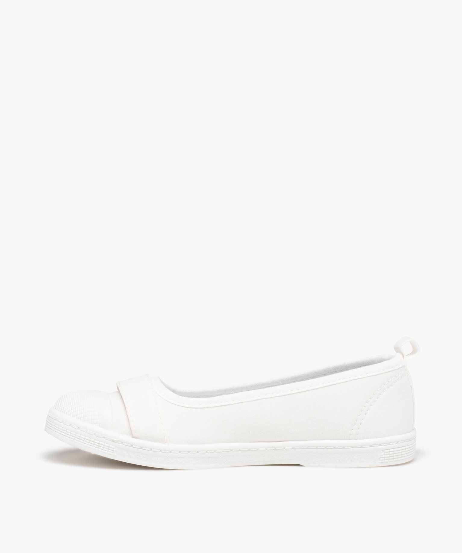 Ballerines fille en toile avec bout renforcé blanc | GEMO