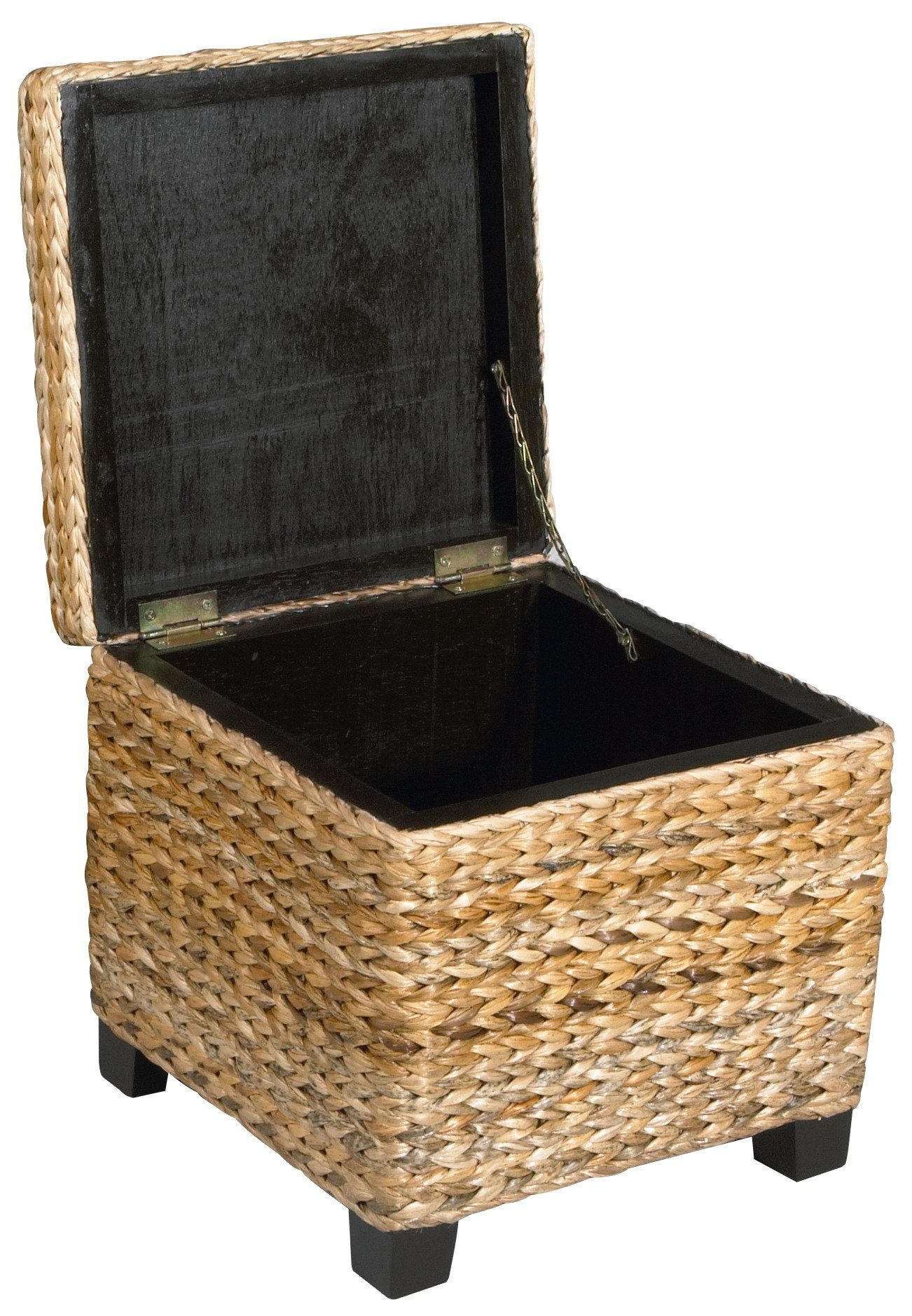 ARTRA Truhe (1 St), Sitz- Truhe, Hocker aus Wasserhyazinthe Sitzbank Sitztruhe Aufbewahrungsbox Sitzhocker mit Kissen Aufbewahrungskörbe