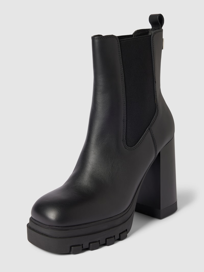 Stiefeletten mit Label-Applikation in schwarz