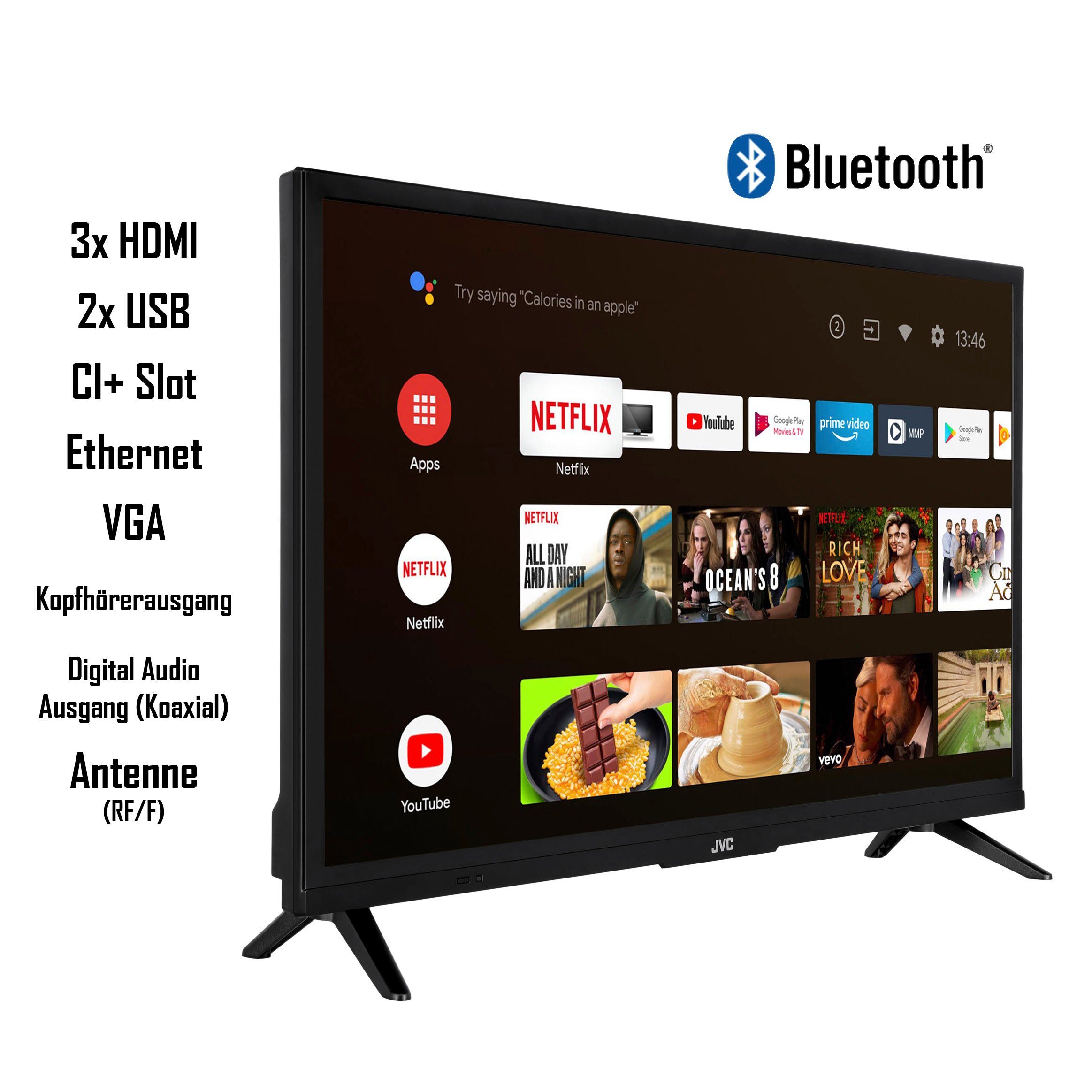 JVC LT-24VAH3255 LCD-LED Fernseher (60 cm/24 Zoll, HD ready, Android TV, Smart-TV)