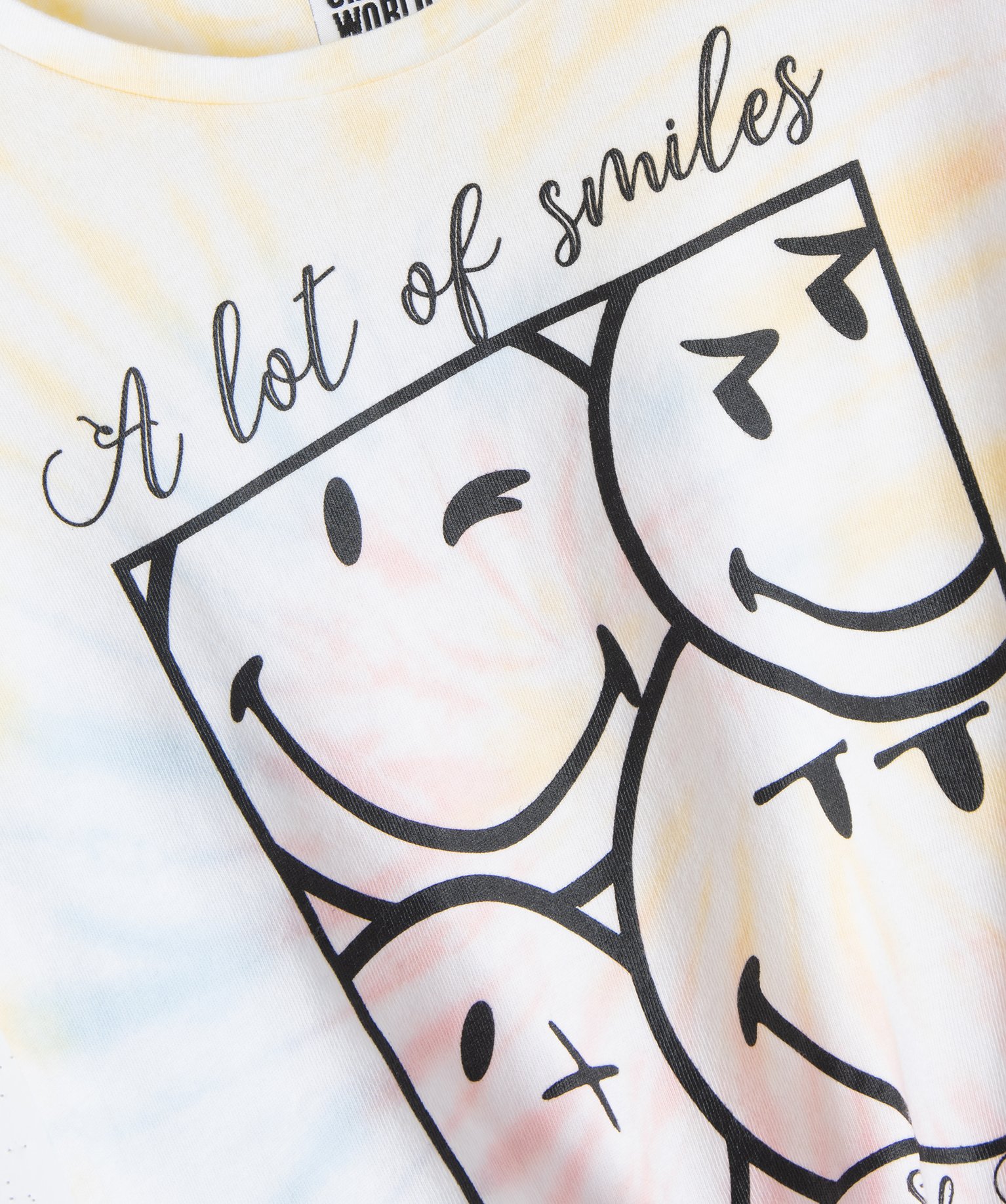 Tee-shirt fille à manches courtes avec motif Smiley - Smile... multicolore | GEMO