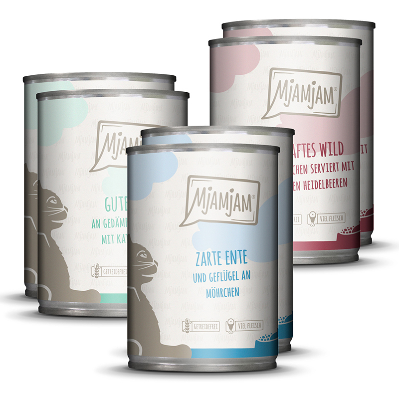 MjAMjAM Nassfutter MjAMjAM 6x400g Mixpaket 2