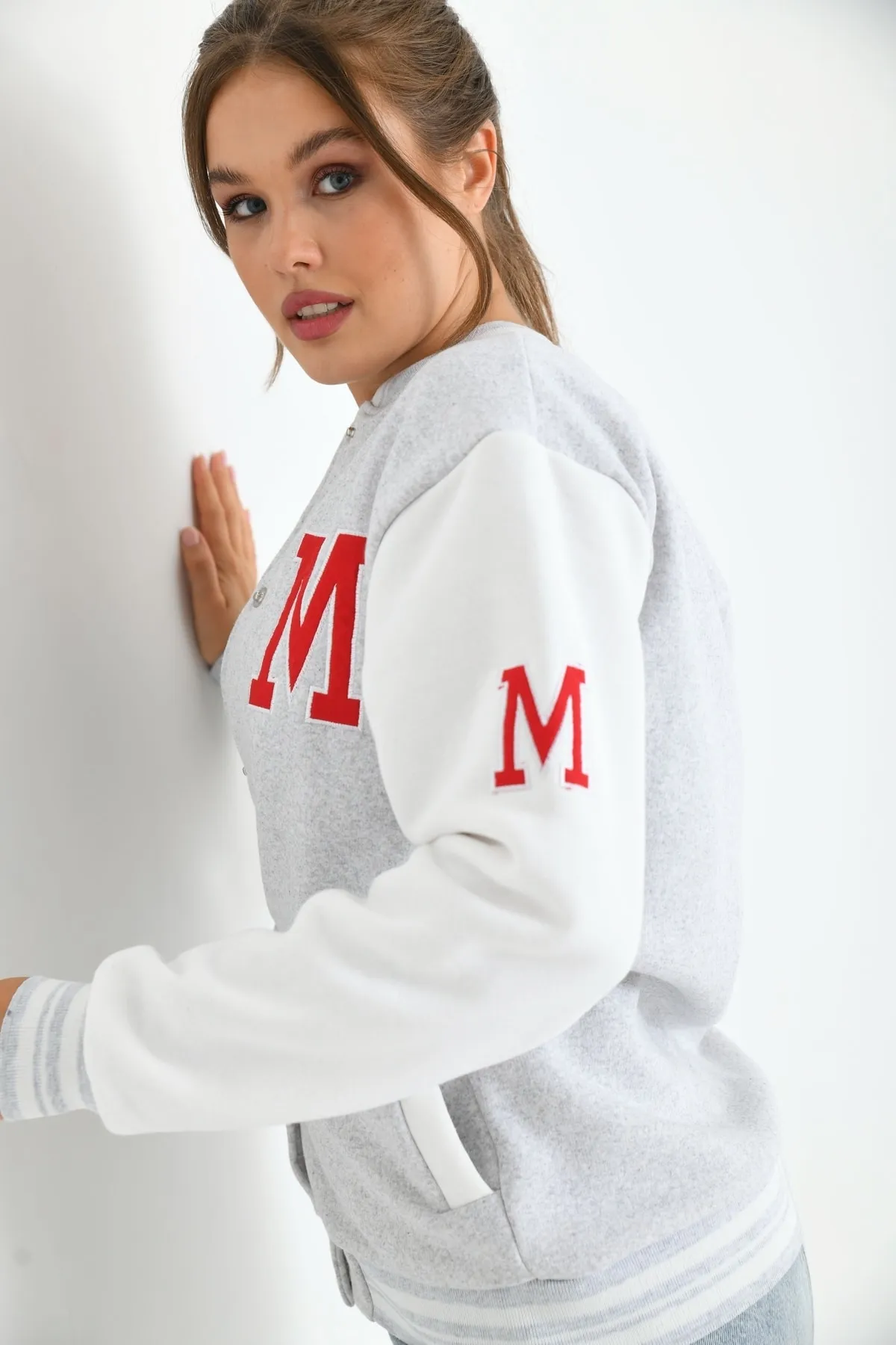 VOLT CLOTHİNG  Bestickte Collegejacke für Unisex