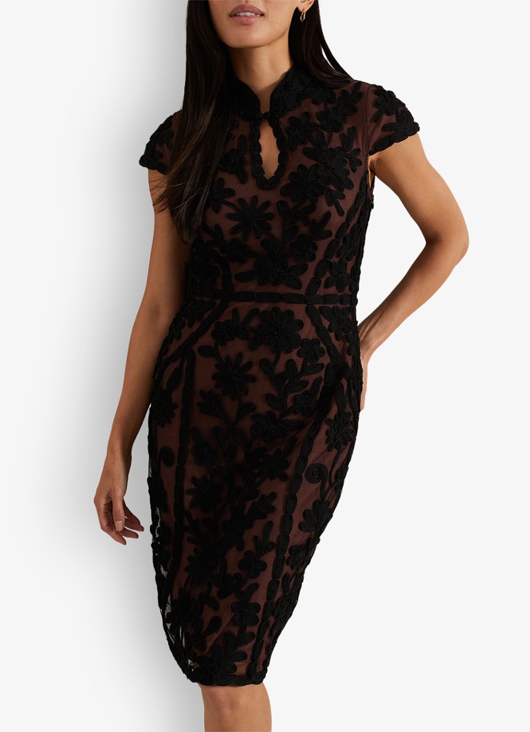Phase Eight Edith semi-transparent midi dress with lace