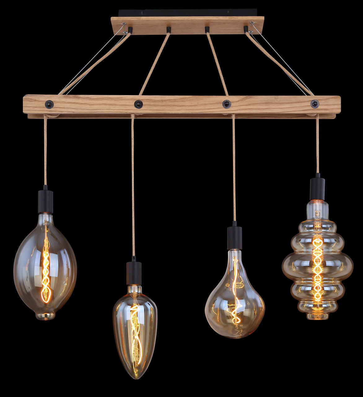 Globo Lighting - VISSO - Hängeleuchte Metall schwarz matt, 4x E27