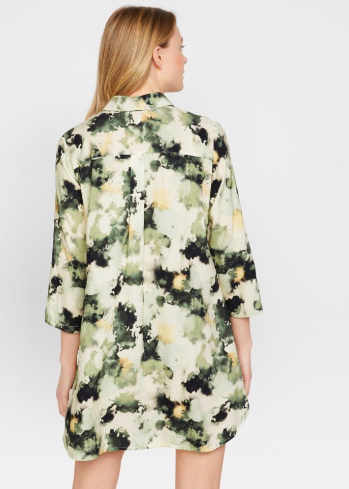 Kurzes Blusenkleid mit Seitentaschen