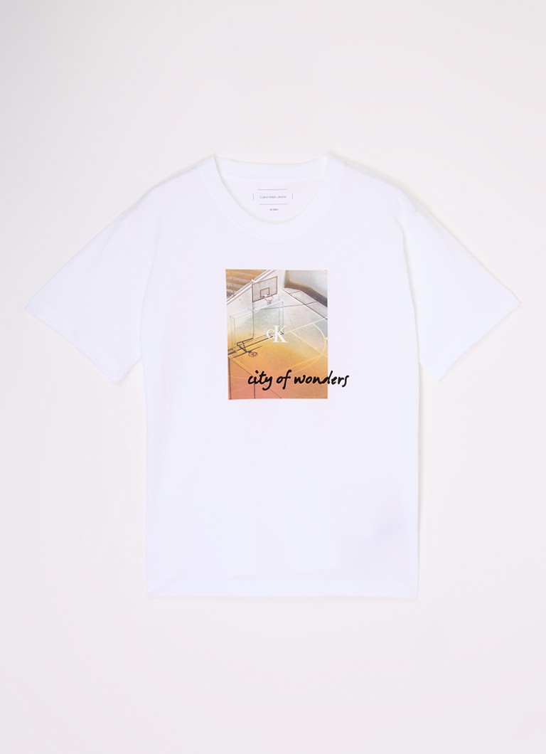 Tricou Calvin Klein City Scene cu logo imprimat