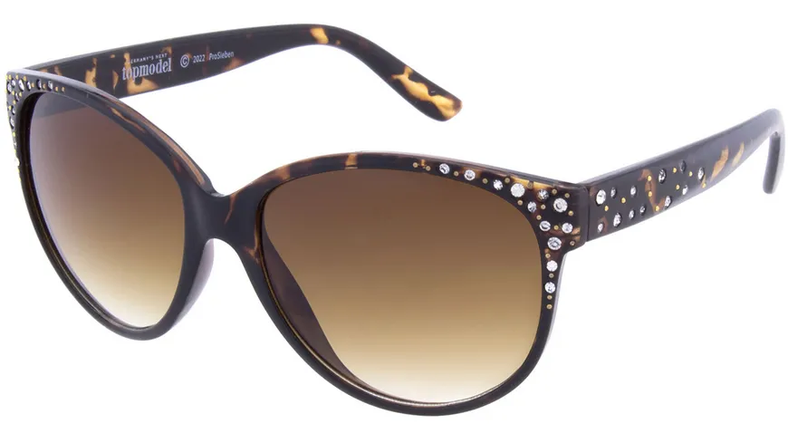 GNTM Sonnenbrille GNTM74 Kunststoff Demi Braun Glitzersteine
