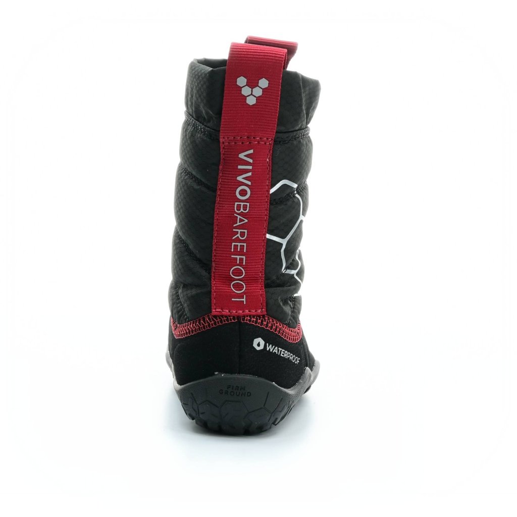 Vivobarefoot Lumi Obsidian/Black Textile schwarze Barfuß-Schneestiefel