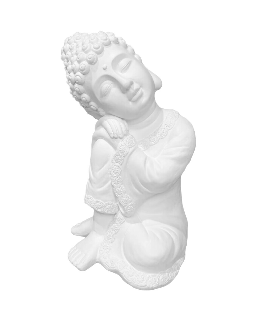 Weißer Deko-Buddha