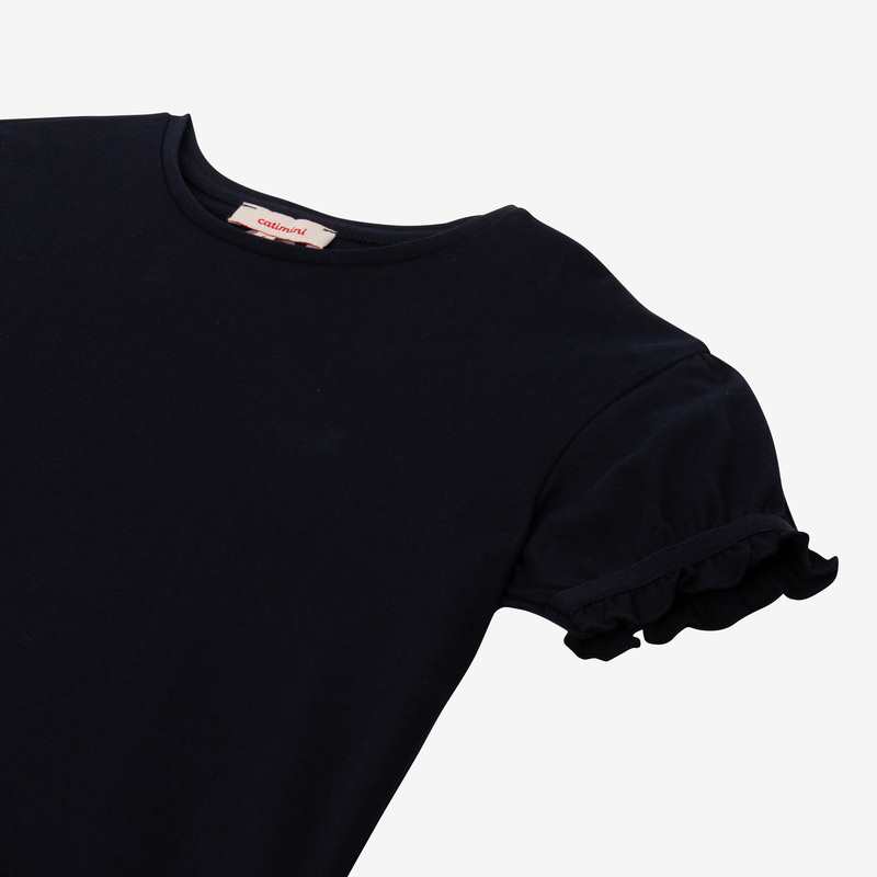 T-shirt fille manches ballon bleu Catimini