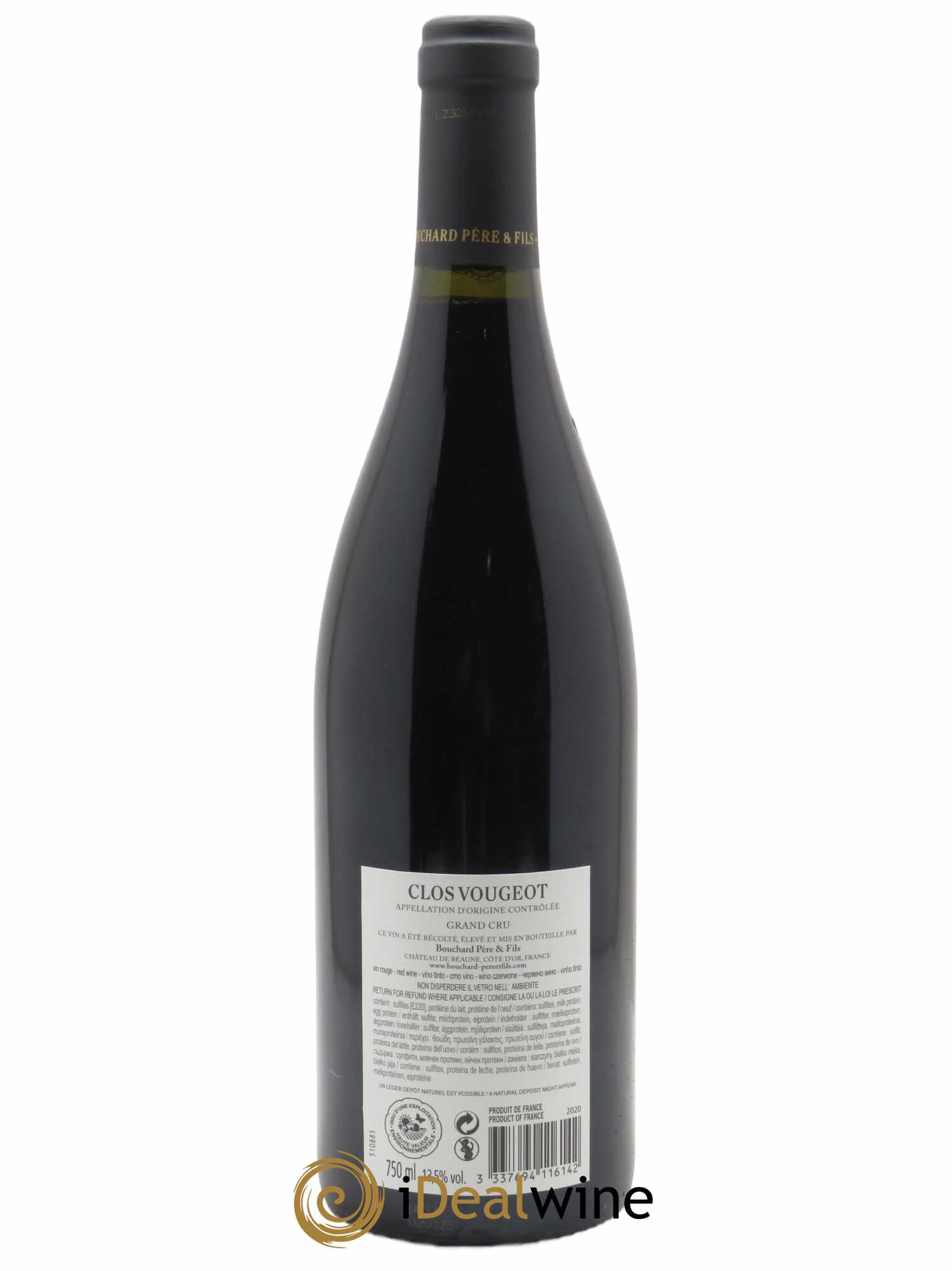 Clos de Vougeot Grand Cru Bouchard Père & Fils (CBO à partir de 3 BTS) 2020 - Lot de 1 Bouteille