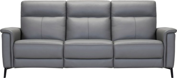 Places of Style 3-Sitzer Barano, Relaxsofa in Leder und Webstoff, elektrische Relaxfunktion in 2 Sitzen, Kopfteilverstellung und USB