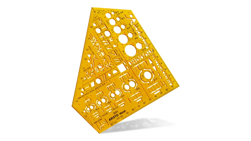 ARISTO Schulwinkel Metall mit Tuschenoppen orange-transparent