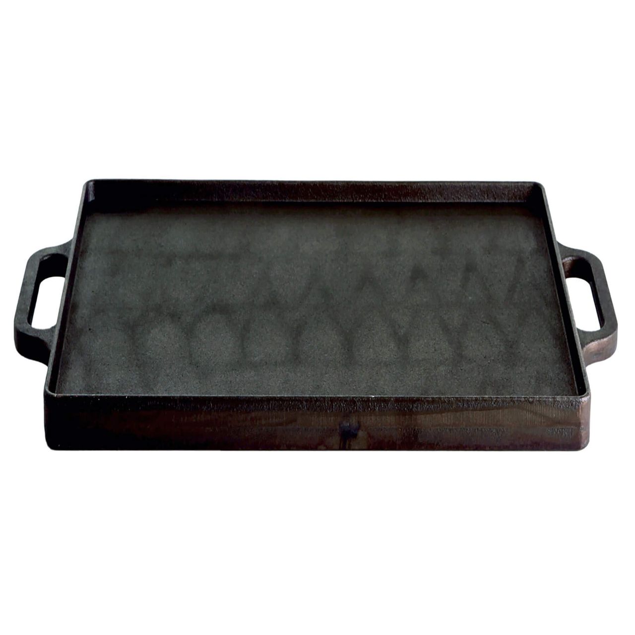 Allgrill Gusseisen-Grillplatte, robust, beidseitig verwendbar, quadratisch, schwarz, 38x38cm